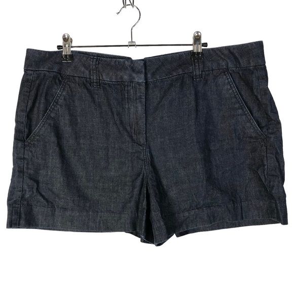 Ann Taylor LOFT The Riviera Dark Blue Wash Denim Shorts 14 - Picture 2 of 5
